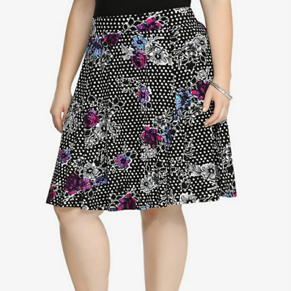 Torrid - Floral Dotted Skater Skirt
